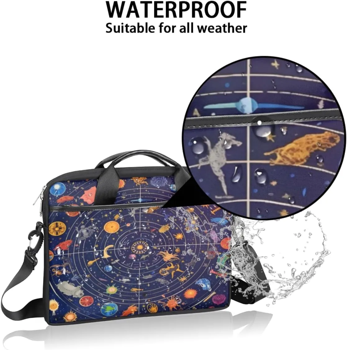 Spiral Laptop Bag for Men Women 13-15 Inch Case Bags Sleeve Shoulder with Anti Slip Removable The Pad Straps