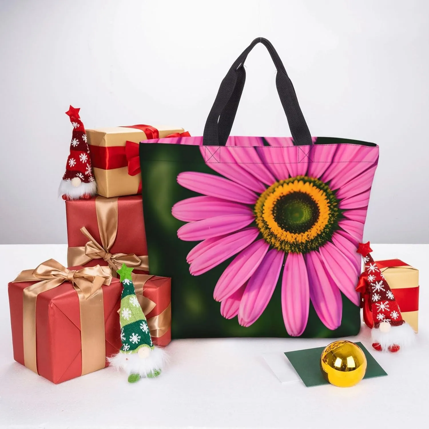 SSIMOO Flowers Colorful Butterfly 1 Stylish Zipper Shopping Bags,Shoulder Bag,The Perfect Blend Of Style And Convenience