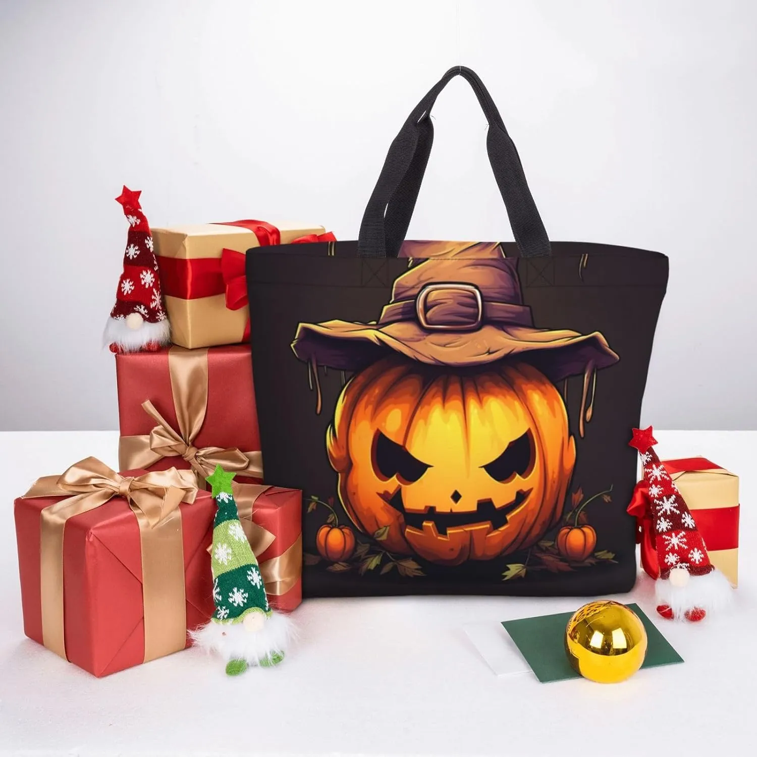 SSIMOO Mallard Ducks Trendy Fashion Shopping Bags,Zippered Convenience Bag,Shopping Tote And Shoulder Bag