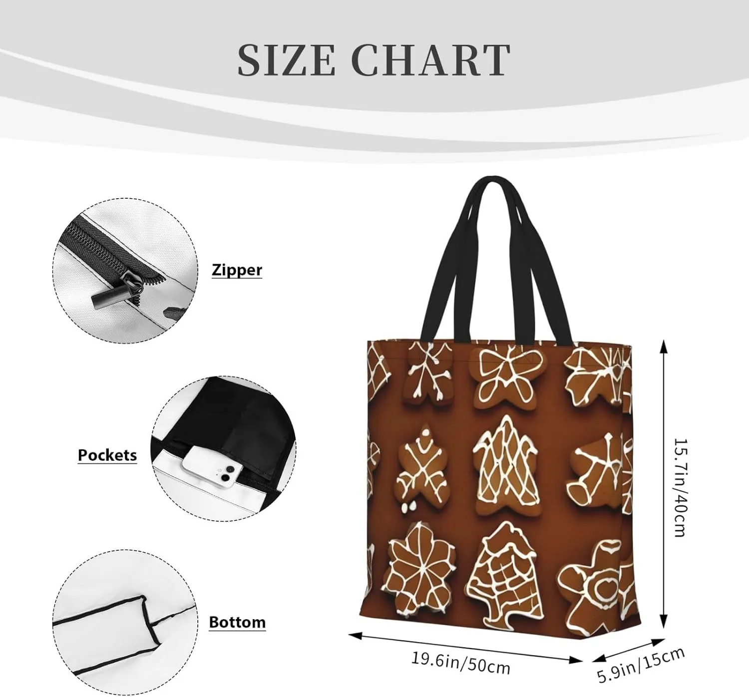 SSIMOO Paris Eiffel Tower Stylish Zipper Shopping Bags,Shoulder Bag,The Perfect Blend Of Style And Convenience