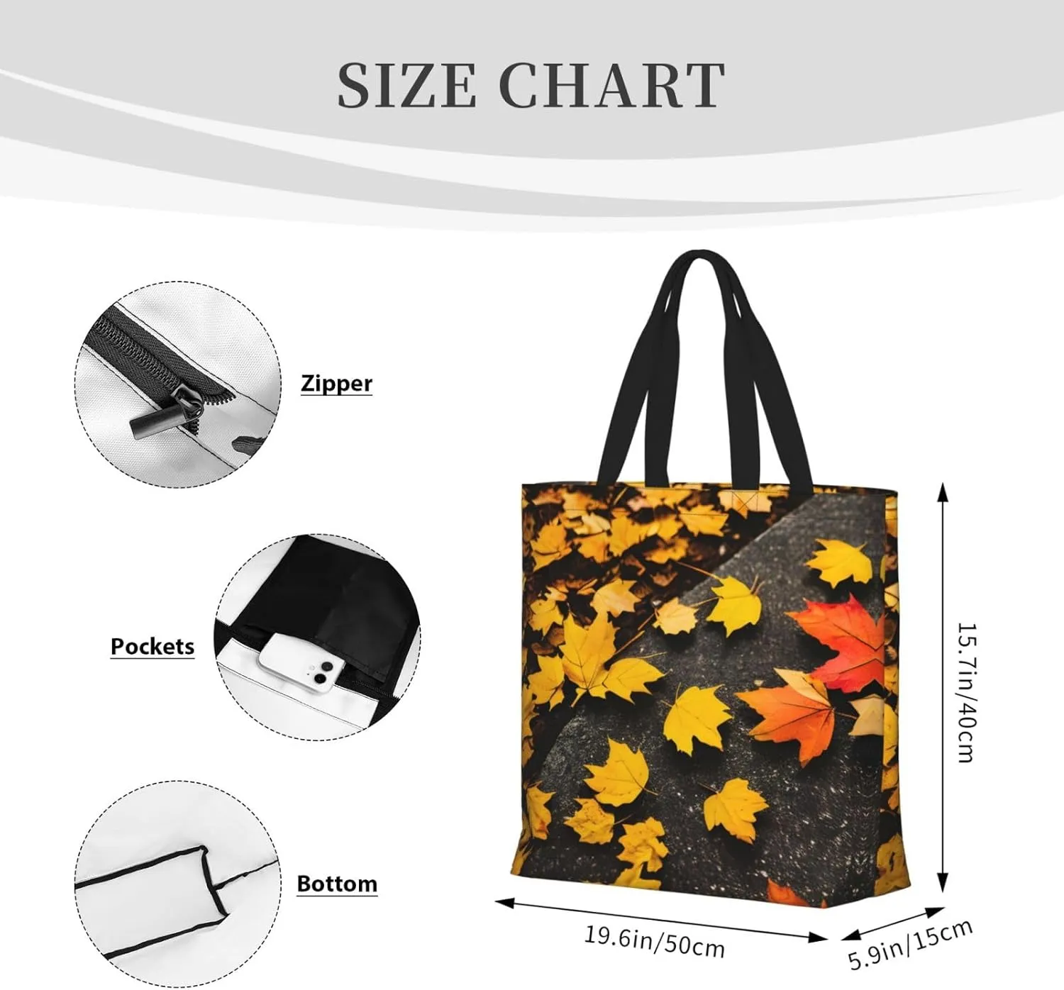 SSIMOO Paris Eiffel Tower Stylish Zipper Shopping Bags,Shoulder Bag,The Perfect Blend Of Style And Convenience