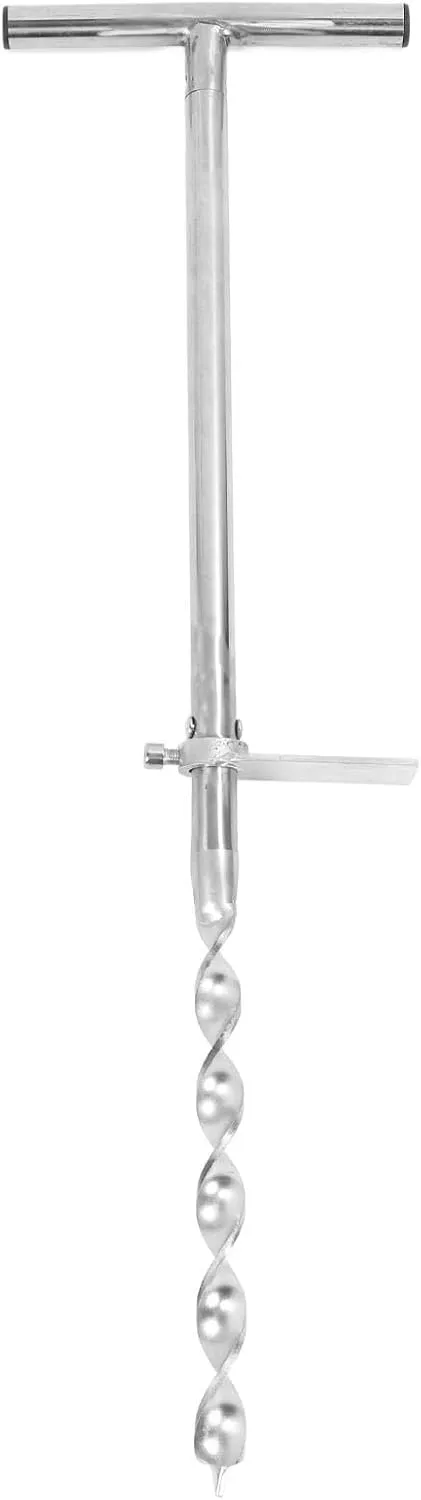 Stainless Steel Soil Probe Sampling Kit, Portable Soil Sampler with 2 Sample Bags T Handle and Foot Pedal for Garden Soil Sampling and Nutrient Analysis