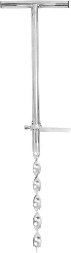 Stainless Steel Soil Probe Sampling Kit, Portable Soil Sampler with 2 Sample Bags T Handle and Foot Pedal for Garden Soil Sampling and Nutrient Analysis