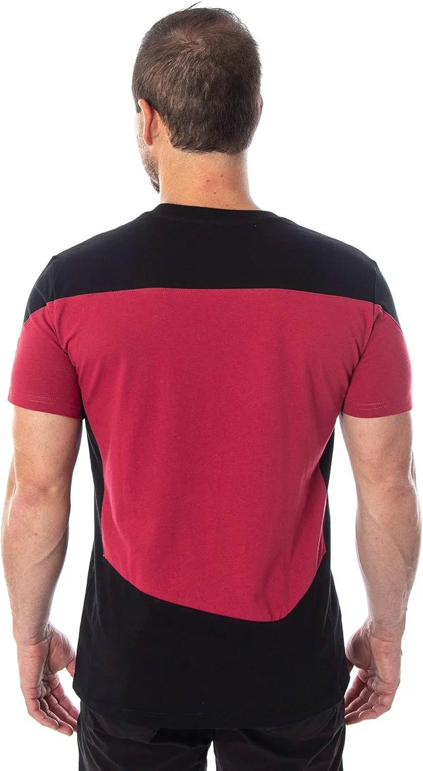 Star Trek Next Generation TNG Men's Picard Uniform Costume Short Sleeve T-Shirt Tee