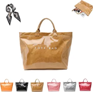 Stellaya Tote Bag, Pvc Tote Bag for Women, Stellaya Womens Letters Print Tote Bag, Fashion Tote Bag Top Handle