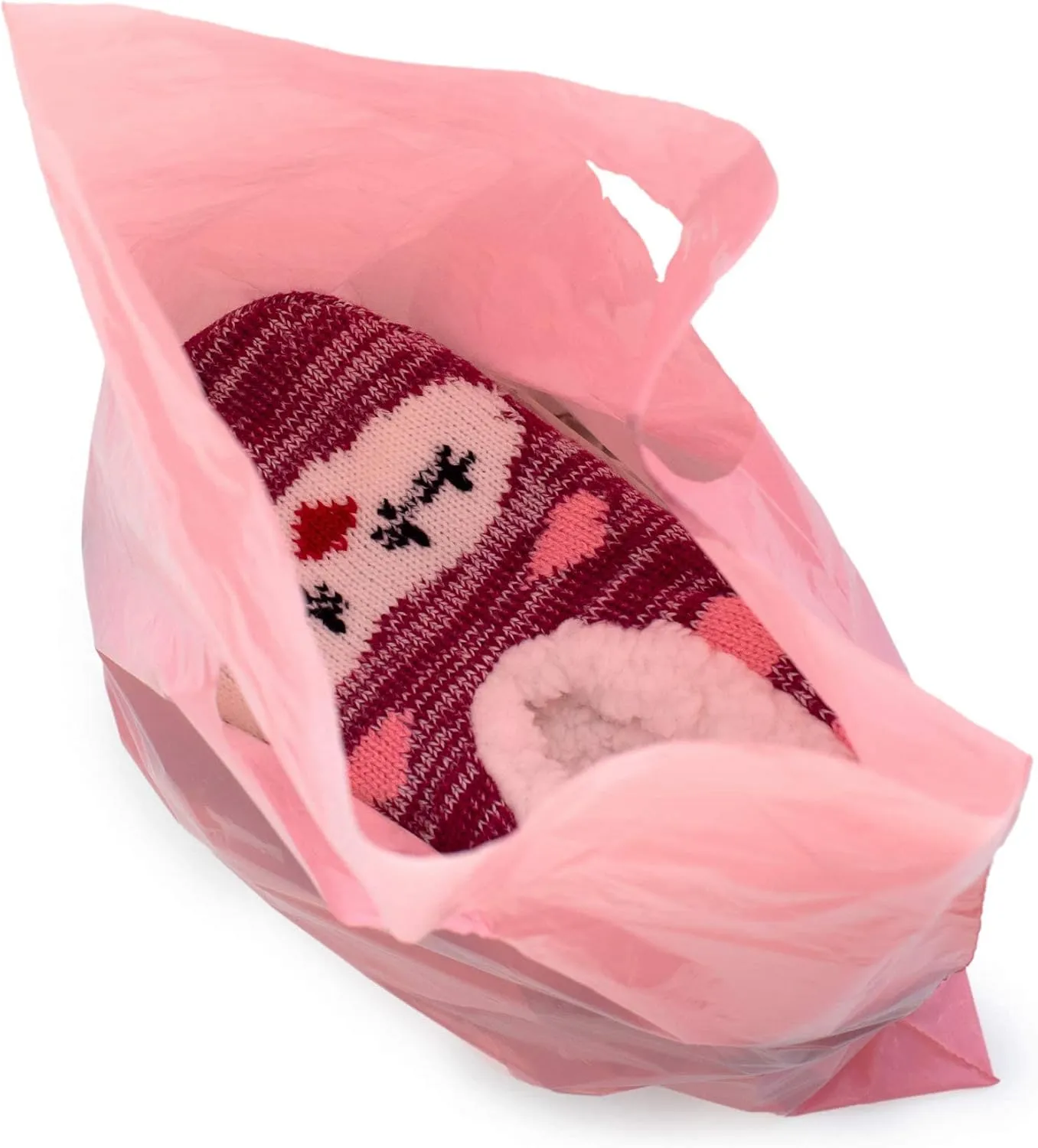 Stephanie Imports Made In USA Pack of 125 Pink Glossy Plastic Merchandise Bags (12" X 15") With Die Cut Handles