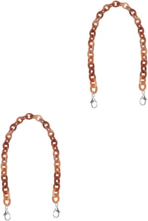STOBOK 2pcs 60cm Purse Chain Strap Extender Bag Chain for DIY Bag Straps Alloy Buckle Handbag Replacements for Small Handbags (Granite)
