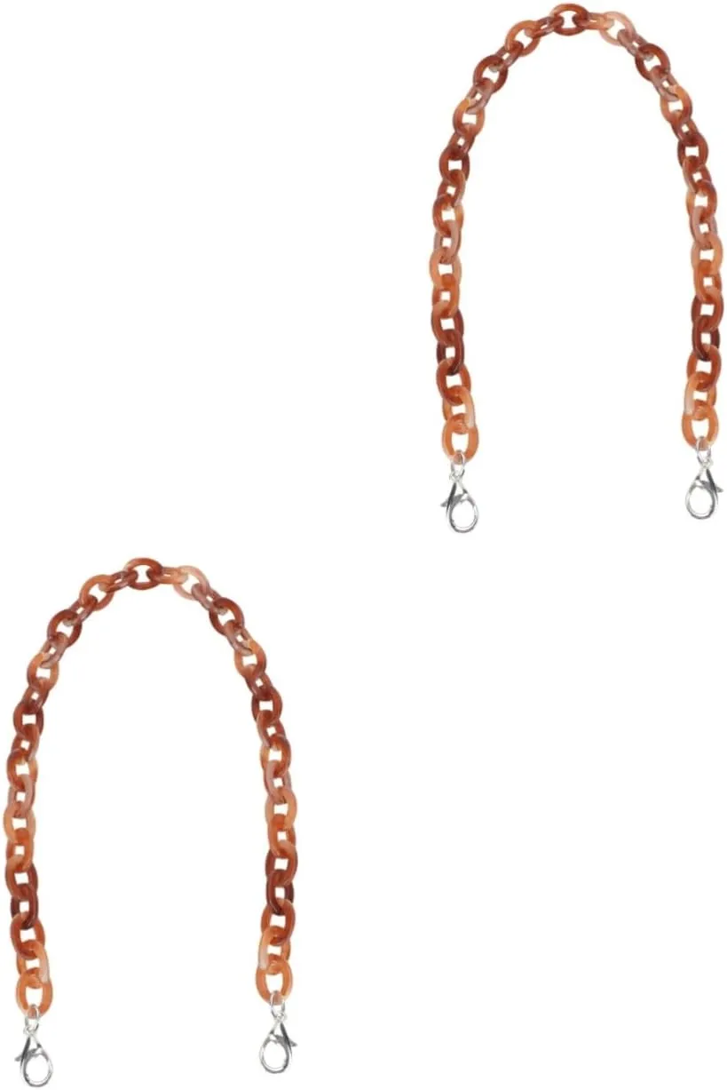 STOBOK 2pcs 60cm Purse Chain Strap Extender Bag Chain for DIY Bag Straps Alloy Buckle Handbag Replacements for Small Handbags (Granite)