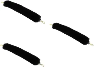 STOBOK 3pcs 48cm Thick Plush Handle for Women's Black Tote Bag Plush Buckle Handle Replacement Warm Handbag Accessory for Winter
