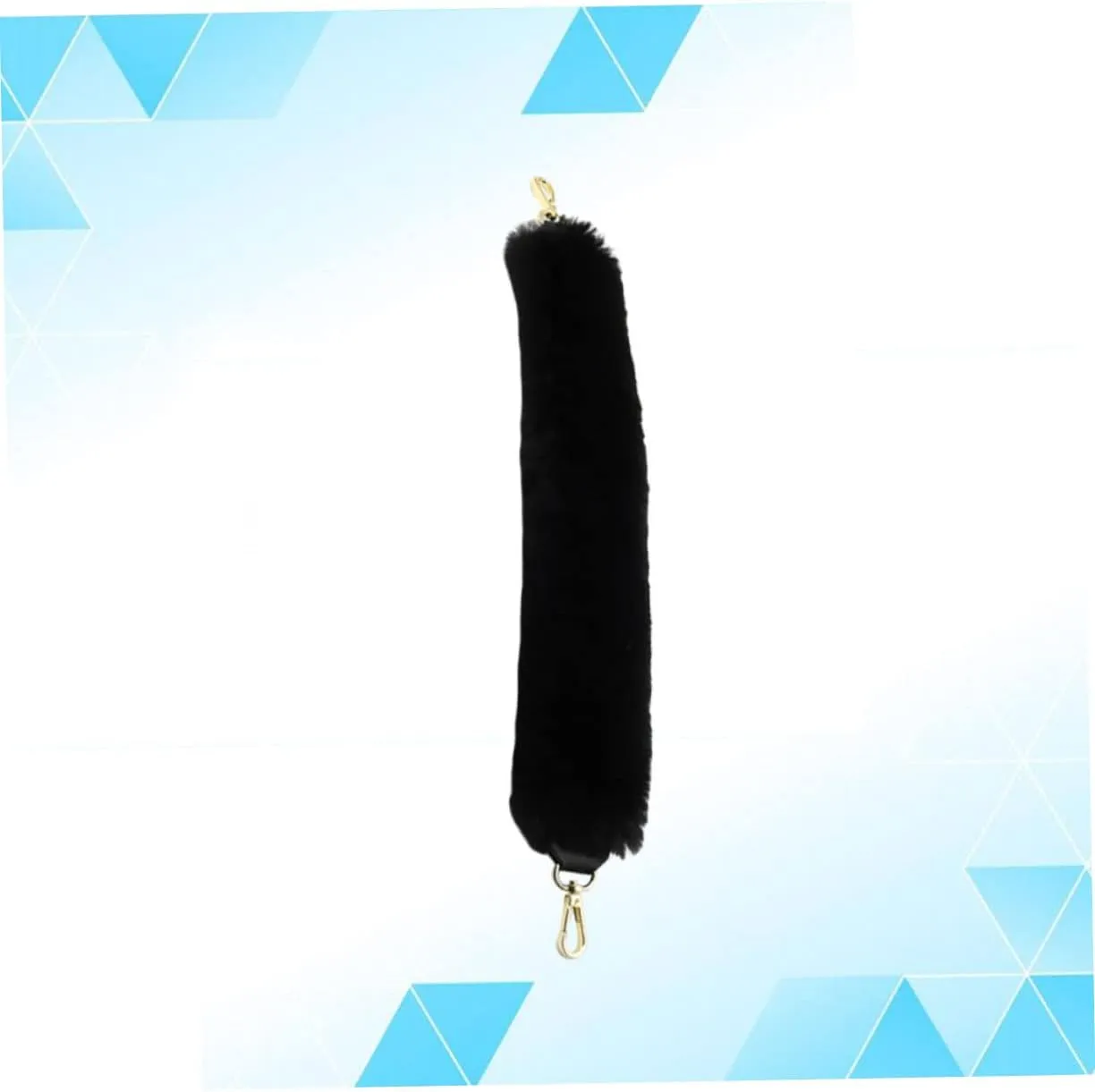 STOBOK 3pcs 48cm Thick Plush Handle for Women's Black Tote Bag Plush Buckle Handle Replacement Warm Handbag Accessory for Winter