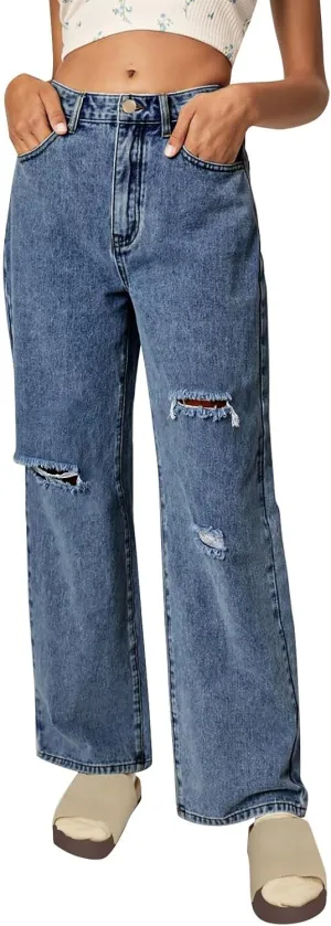 Straight Leg Stretchy Jeans Leg Jeans Loose Wide Leg Casual Pants Woman's Jeans Jeans Woman Jeans Jeans for Women