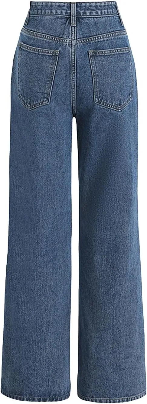 Straight Leg Stretchy Jeans Leg Jeans Loose Wide Leg Casual Pants Woman's Jeans Jeans Woman Jeans Jeans for Women