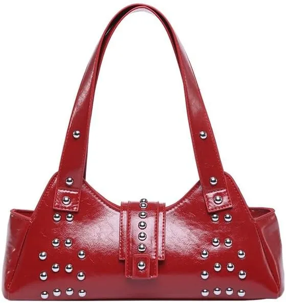 Streetwear 90s Studded Purse Fall Vintage 2000s Suede Purses Cute Y2k Shoulder Bag