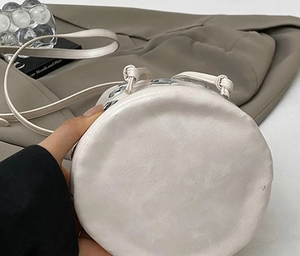Studded Bucket Bags and Drawstring Crossbody Purse for Women Hobo Bag Y2K Trendy Crossbody Bucket Handbags 2025