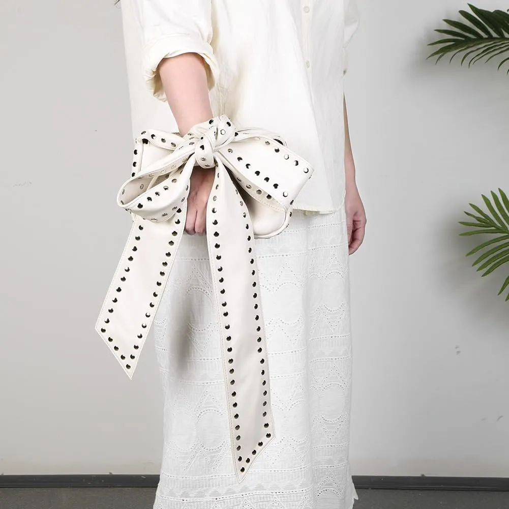 Studded Clutch, Y2k Bow Purses for Women - Trendy Shoulder & Grace Bag