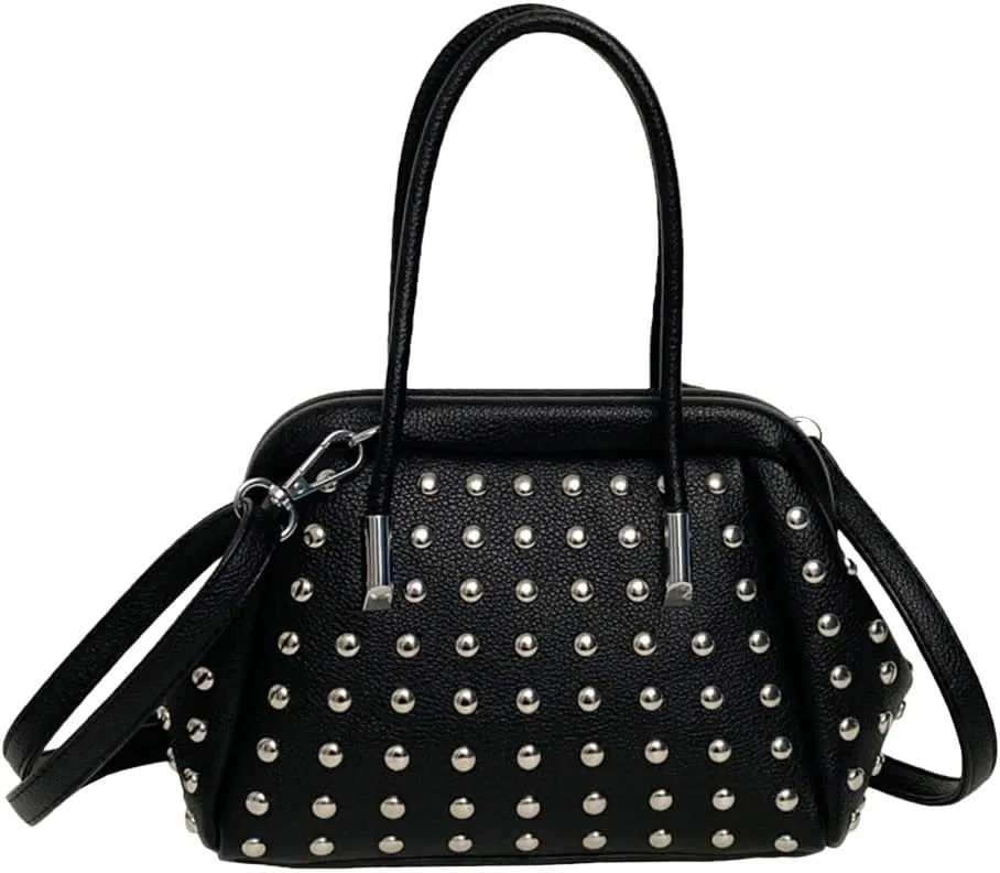 Studded Handbag Studded Crossbody Bags for Women Y2k Satchel Hobo Bag Fashion Tote Bag Punk Purse Adjustable Strap