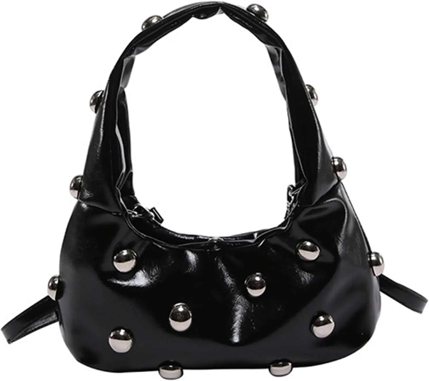 Studded Purses Black Y2k Purse Studded Handbags for Women Small Studded Leather Shoulder Bag Punk Purses Fall Purse