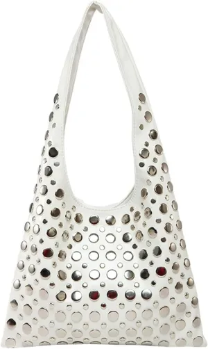 Studded Purses Y2K 90s Hobo Bags Trendy Shoulder Punk Handbag Soft Faux Leather Underarm Satchels Tote Handbags