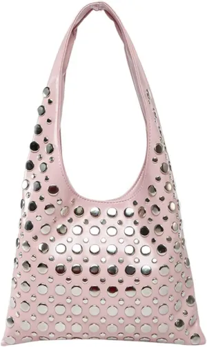 Studded Purses Y2K 90s Hobo Bags Trendy Shoulder Punk Handbag Soft Faux Leather Underarm Satchels Tote Handbags