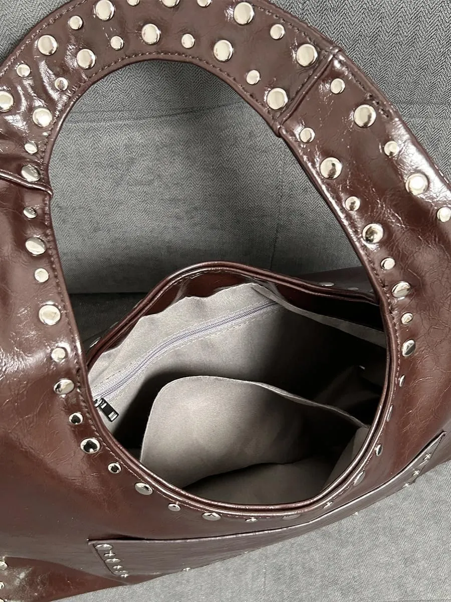 Studded Purses Y2k Shoulder Bag Women Small Shouder Purse Vegan Leather 90s Punk Designer Handbags Streetwear 2000s