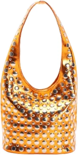 Studded Shoulder Bag Women PU Leather Y2k 90s Punk Tote Bags Streetwear Underarm Purse Top-handle Hobo Shoulder Handbag