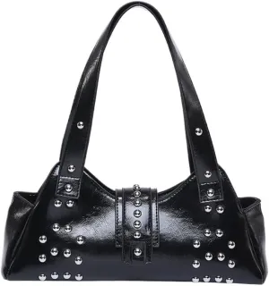 Studded Shoulder Purse 2000s Fall Vintage Streetwear Y2k Cute Shoulder Bag 90s Red Leather Purse