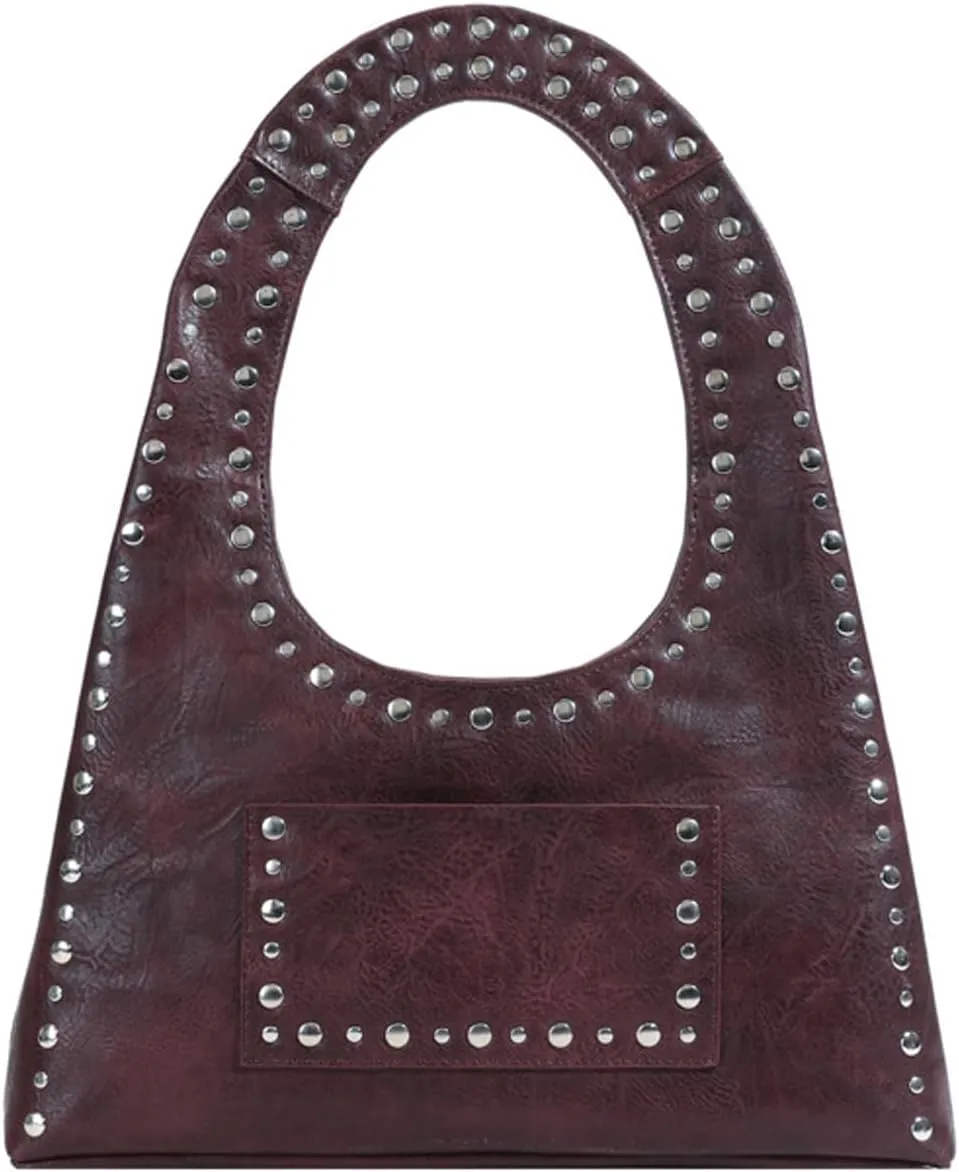 Studded Women's Purse, Vintage Tote, Shoulder Bag, Y2K Trendy Trendy Punk Underarm Bag