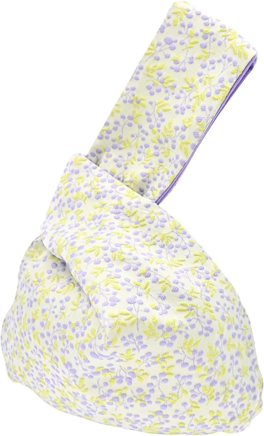 Stylish Cotton Japanese Pattern Wrist Bag Sleeve Knot Pouch Portable Canvas Tote Purse for Female, Women