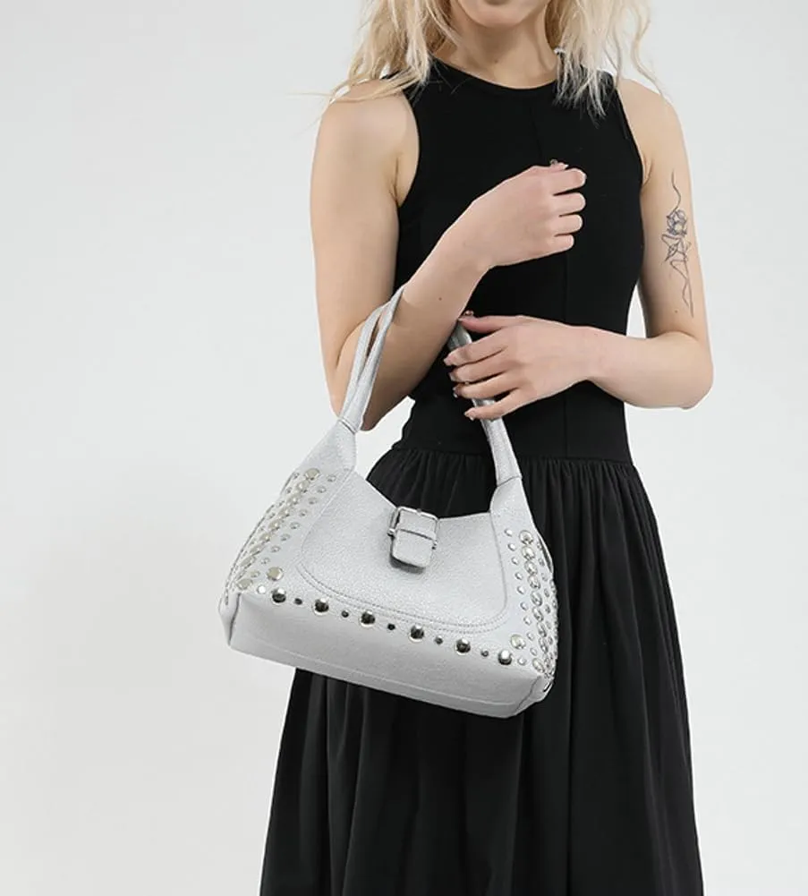 Stylish Hobo Bags for Women Studded Rivet Tote Bags for Women Underarm Shoulder Bag Bucket Handbag Trendy Purse Travel Work