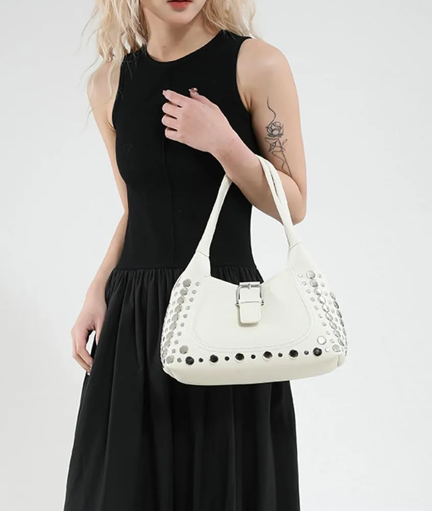 Stylish Hobo Bags for Women Studded Rivet Tote Bags for Women Underarm Shoulder Bag Bucket Handbag Trendy Purse Travel Work