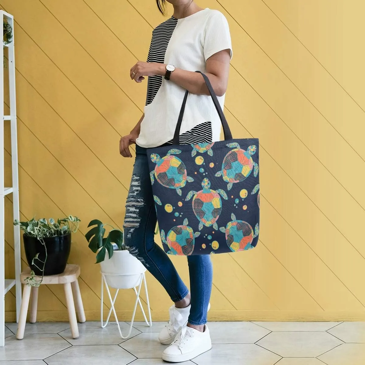 SUABO Tote Bag Reusable Grocery Bags Women Canvas Shopping Bag for Outdoor