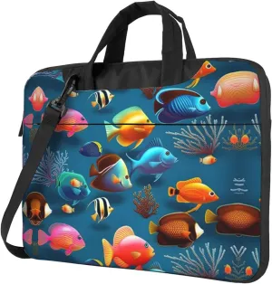 Submarine reef fish Laptop bag Protective Laptop Polyester Oxford cloth material Computer Bags Soft fabric lining Laptop Shoulder Bag for 13 Inch
