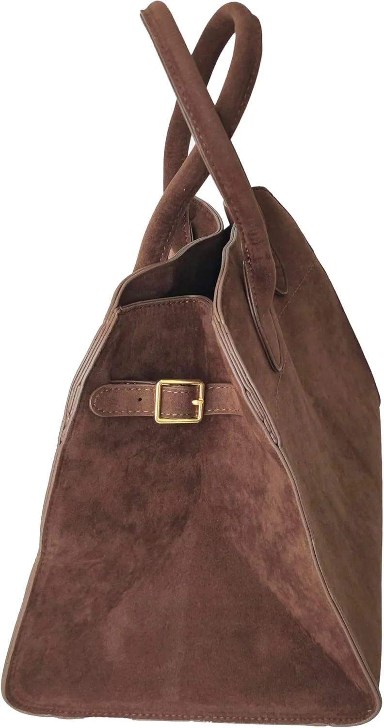 Suede Large Tote Bag for Women Leather Bag Retro Purses Crossbody Bag Trendy Handbag Work Bag 2024
