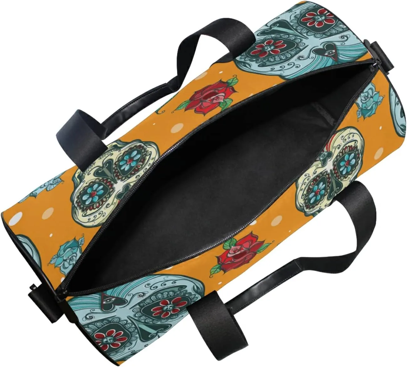 Sugar Skull and Roses Duffel Bag,Canvas Travel Bag for Gym Sports and Overnight