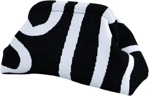 Summer Stripe Crochet Bags Clutch for Women Beach Woven Color Block Dumpling Bags Purse