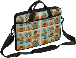 Sunflower Kettles Pumpkin Laptop Bag for Men Women 13-15 Inch Case Bags Sleeve Shoulder with Anti Slip Removable