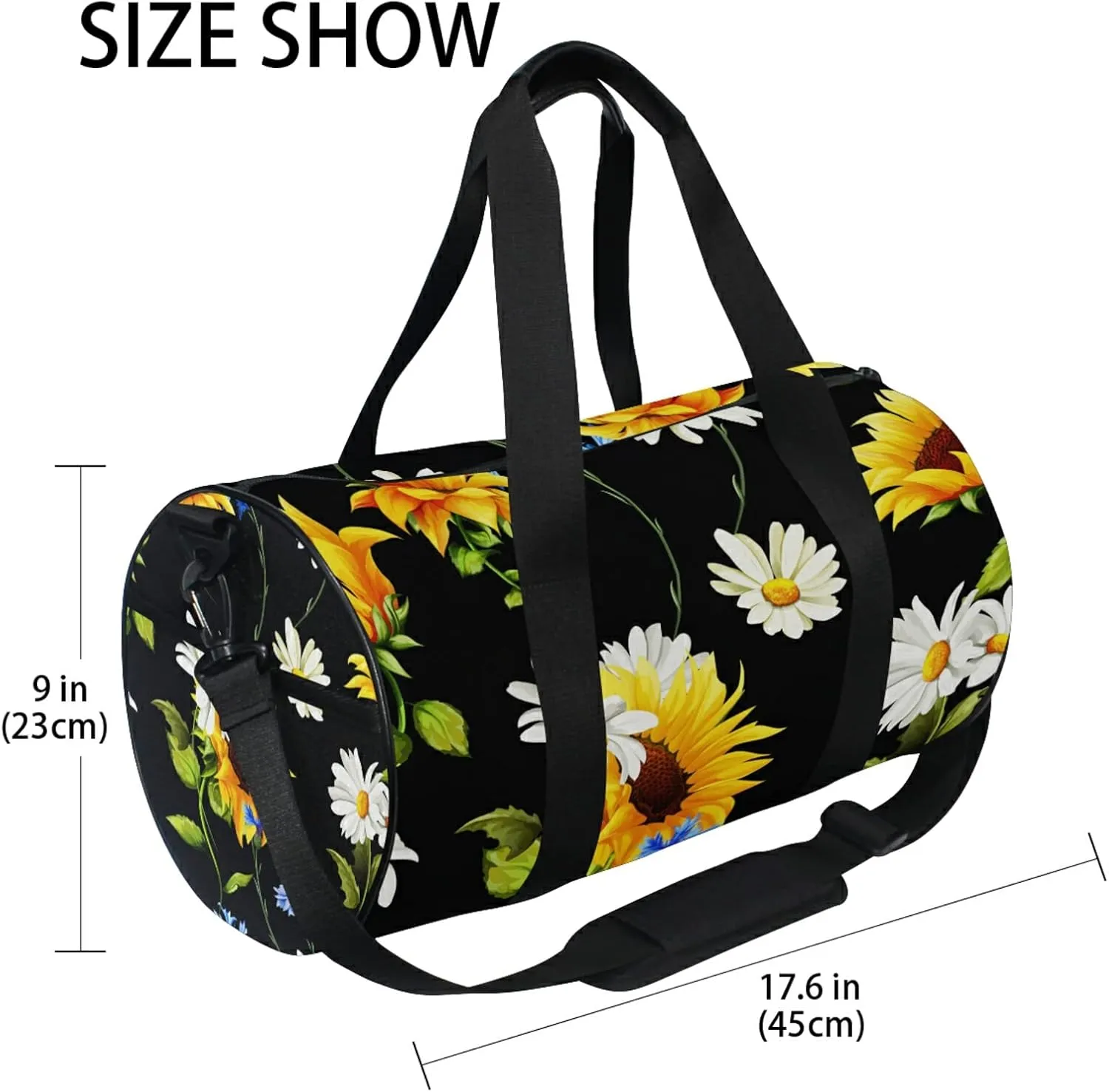 Sunflowers Duffel Bag,Canvas Travel Bag for Gym Sports and Overnight