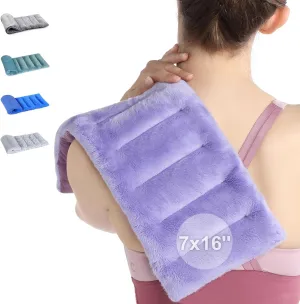 SuzziPad Microwave Heating Pad for Discomfort Reducing, 7x16 Microwavable Heated Pads, Muscle Ache, Soothing Fatigue for Neck and Shoulder, Bean Bag Moist Heat Pack, Warm Compress, Purple
