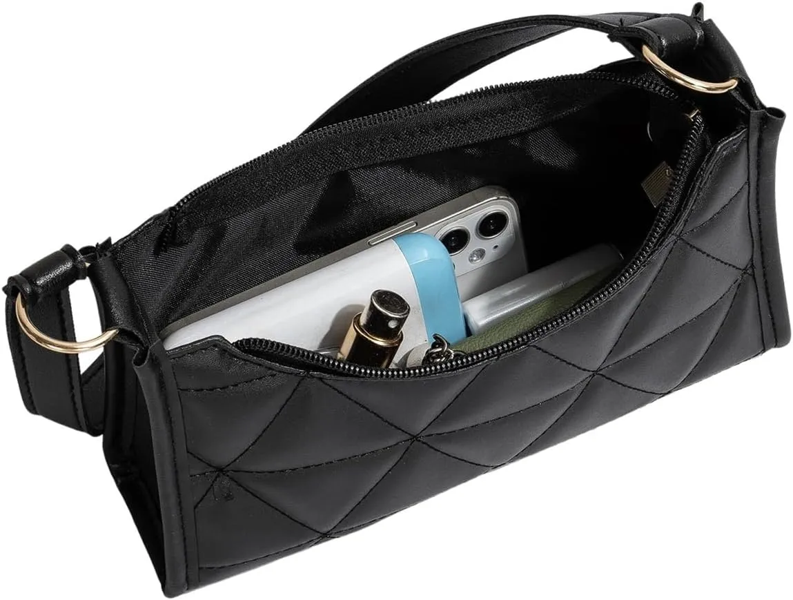 SweatyRocks Women's Geometric Quilted Handbag Minimalist Square Bags Clutch Purse Solid Shoulder Handbags
