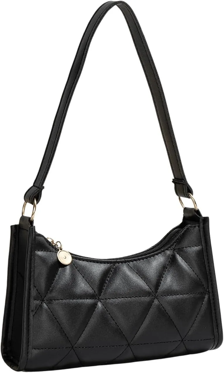 SweatyRocks Women's Geometric Quilted Handbag Minimalist Square Bags Clutch Purse Solid Shoulder Handbags