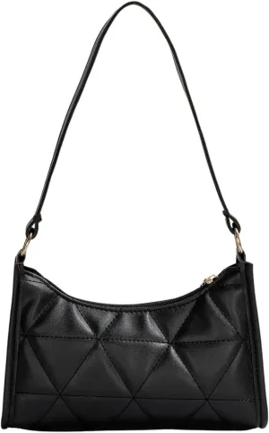 SweatyRocks Women's Geometric Quilted Handbag Minimalist Square Bags Clutch Purse Solid Shoulder Handbags