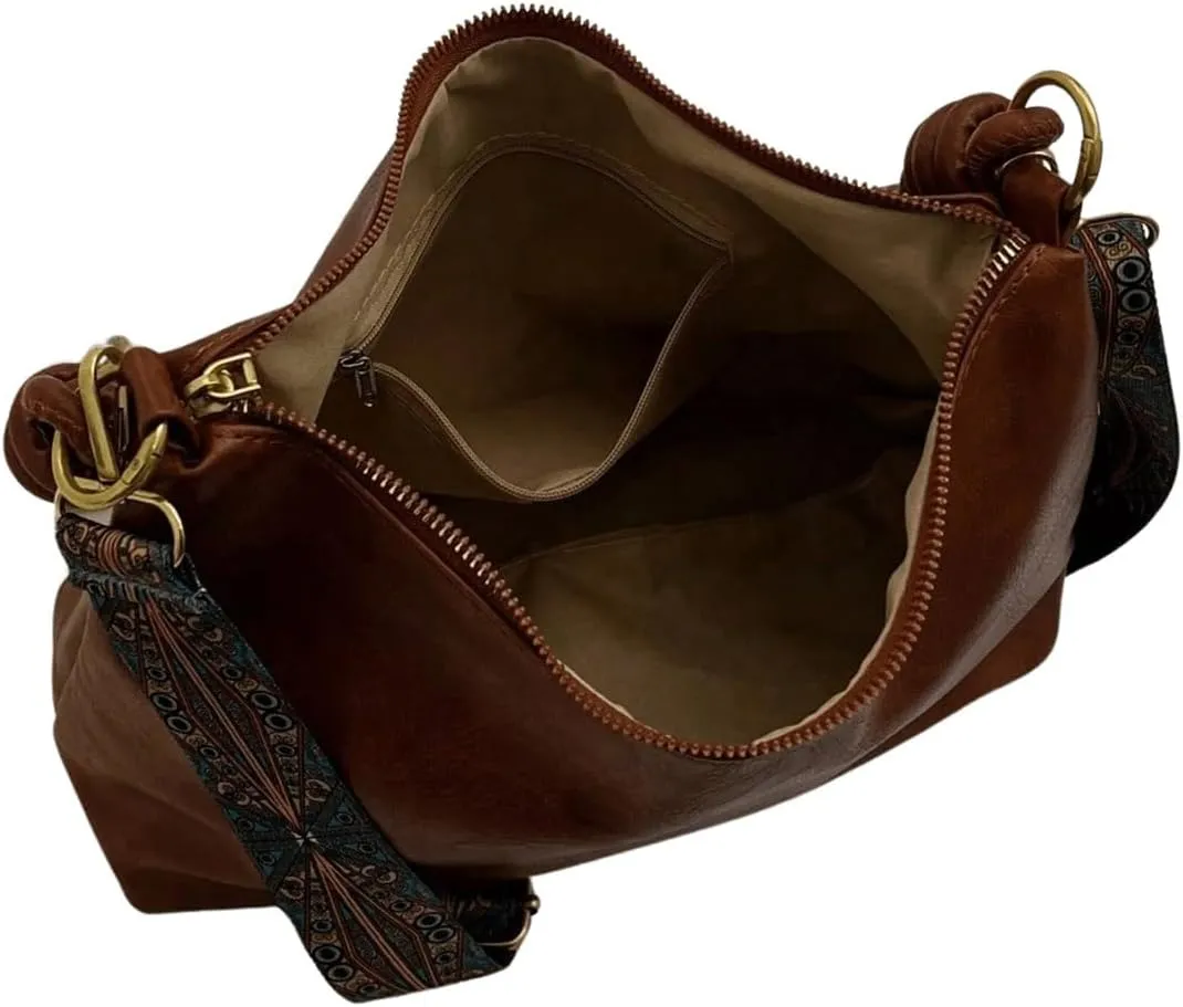 SweatyRocks Women's Minimalist Pu Leather Shoulder Handbag Medium Top Handle Hobo Bag with Zipper