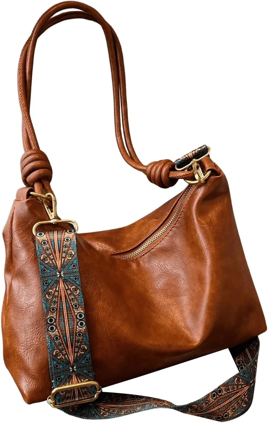 SweatyRocks Women's Minimalist Pu Leather Shoulder Handbag Medium Top Handle Hobo Bag with Zipper