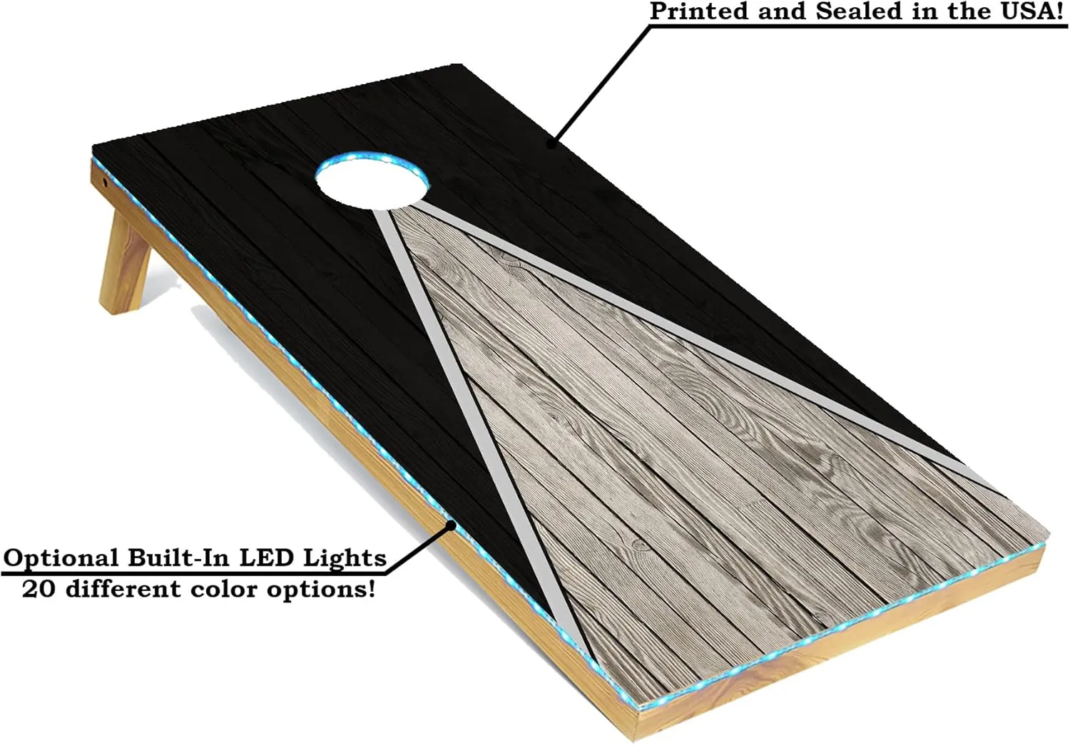 Tailgating Pros Pyramid Cornhole Board Set: Score Keeper, Bean Bags, and Carrying Case- 4'x2' Regulation Corn Hole Toss Game