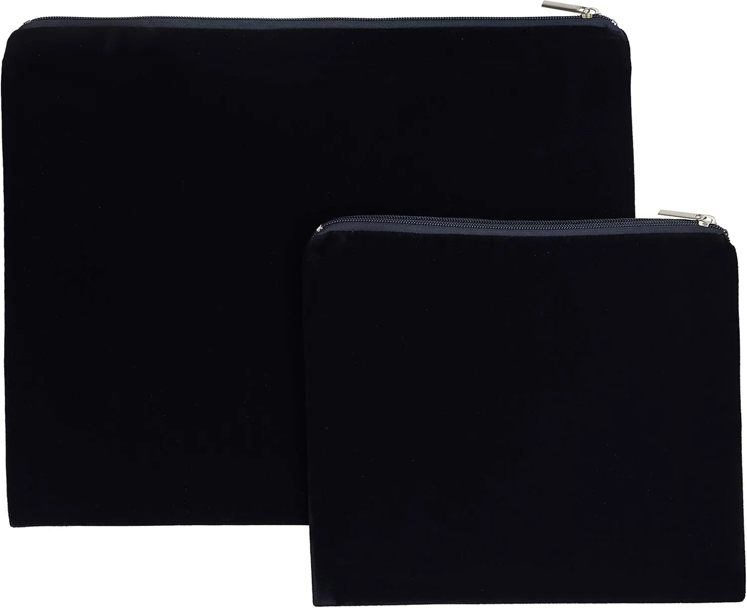 Tallit and Tefillin Bag Set for Jewish Prayer Shawl Zippered Velvet Bags with Plastic Protection Cover (Navy)
