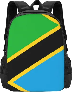 Tanzania Flag Print Travel Backpack Carry On Flight Approved,Laptop Backpack,Tech-Ready Personal Item Travel Bag