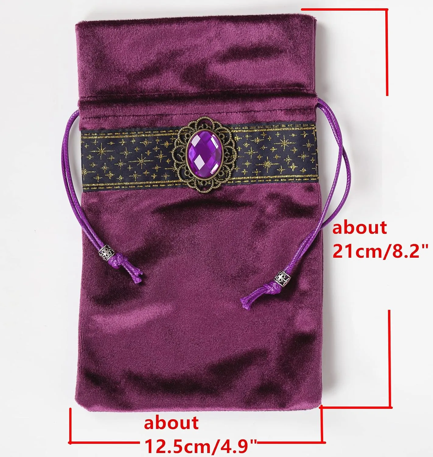 Tarot Bag Pouch Dice,Rune or Card Gift Bag,Drawstring Storage Bucket Bag 5" x 8"