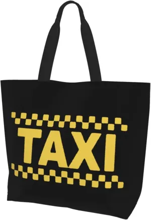 Taxi Driver Cab Women'S Large Capacity Shoulder Shopping Bag, Reusable Handbag, Gift Bag
