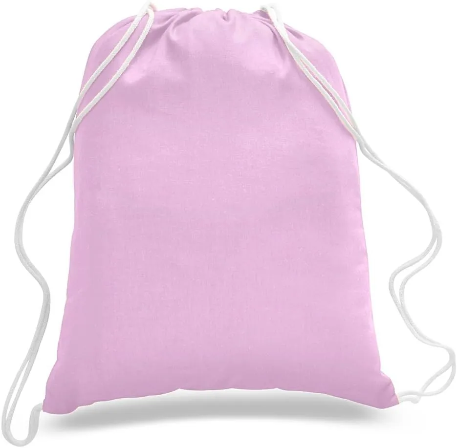TBF 12 Pack Bulk Cotton Canvas Drawstring Backpack Bags (14" W x 18" H) - Perfect for DIY, Crafts, Events & More