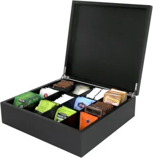 Tea Box Wood Storage Organizer Tea Bags 250 , 12 Compartments